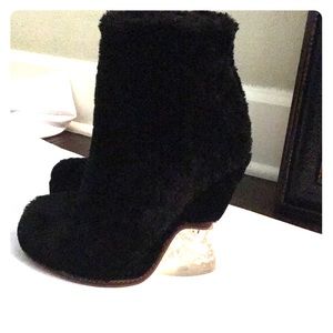 Fendi Fur Ice Heel Black Boot